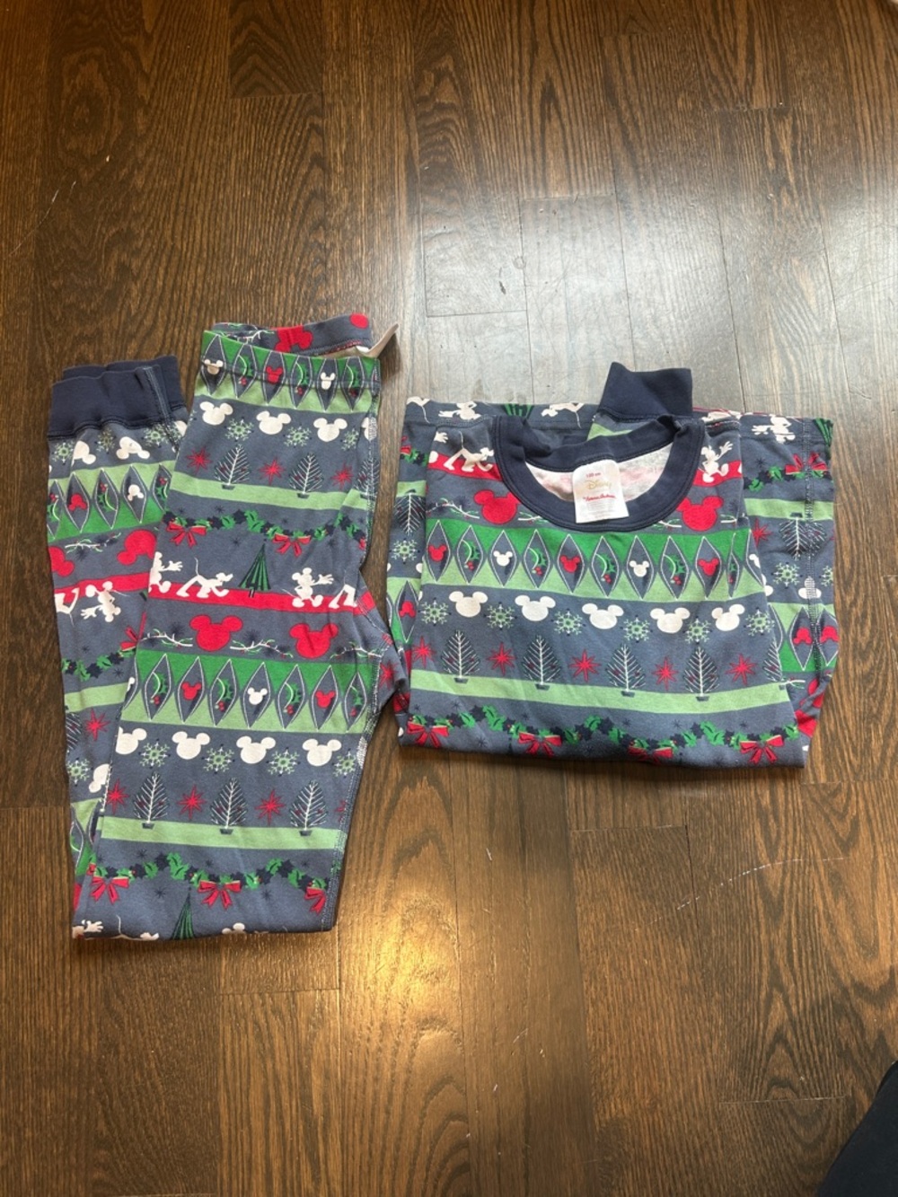 Hanna Anderson Holiday Mickey Mouse Pajama Set size 12